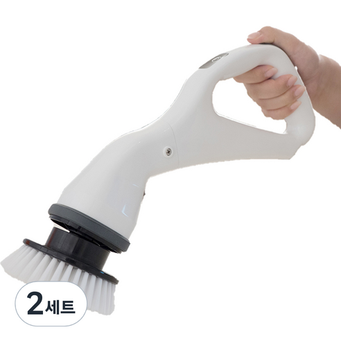 생활백서 전동 브러쉬 클리너, 화이트 + 그레이, 2세트