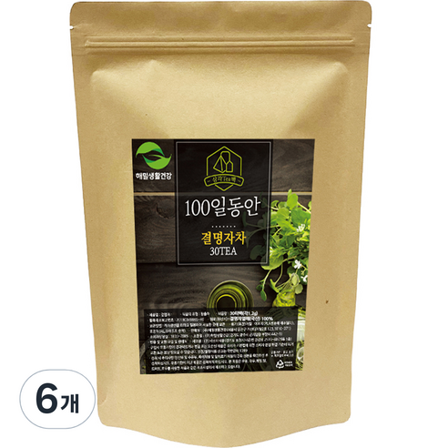해밀생활건강 100일동안 결명자차 30p, 36g, 30개입, 6개