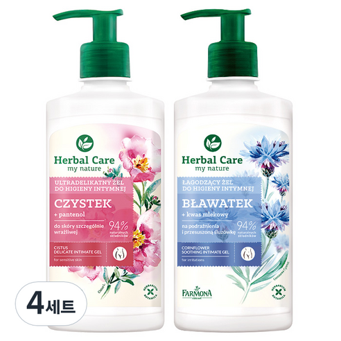 파모나 허벌케어 인티메이트 겔 여성청결제 시스투스 330ml + 콘플라워 330ml 세트, 4세트