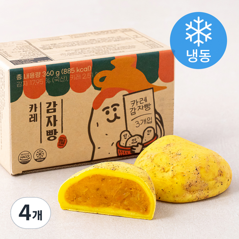 카레 감자빵 3개입 (냉동), 360g, 4개