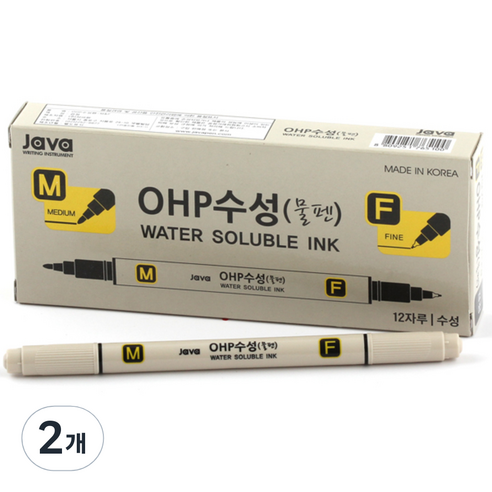 자바펜 OHP수성펜 M앤F, 검정, 24개