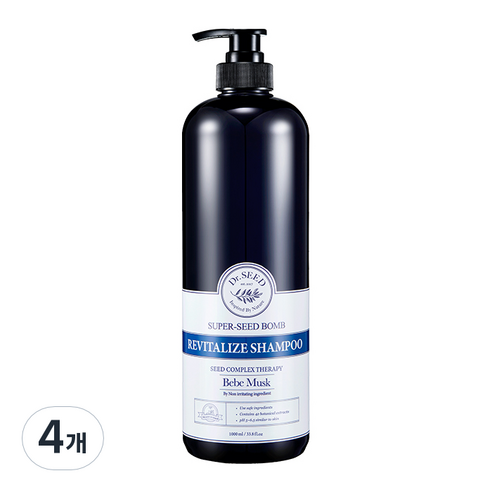 닥터시드 슈퍼시드밤 리바이탈라이즈 샴푸 베베머스크, 1000ml, 4개