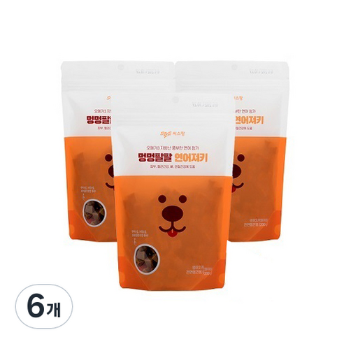 멍멍팔팔 강아지 간식 져키, 연어, 200g, 6개