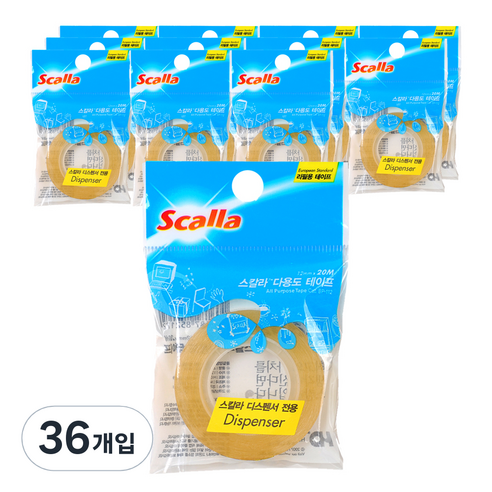 스칼라 다용도 테이프 리필 12mm x 20m, G1220R, 36개입