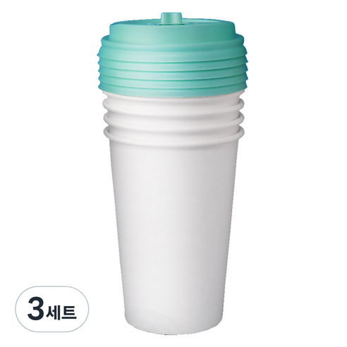 블룸엣홈 카페 무지 종이컵 390ml x 25p + 뚜껑 민트 25p 세트, 3세트