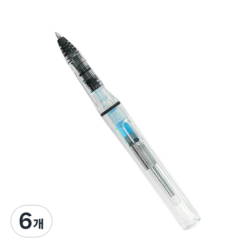 야자컴퍼니 잉크 넣는 만년볼펜 피스톤 0.38 EF, 6개