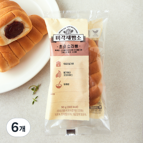 삼립 미각제빵소 초코소라빵, 90g, 1개입, 6개