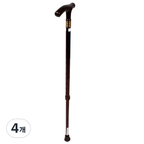 진산메디칼 노바 T자 2단 고급지팡이, 갈색, 4개