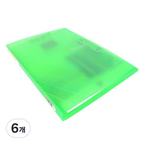 알파 비비드 컬러칩 더블레버화일 A4, 연두, 6개