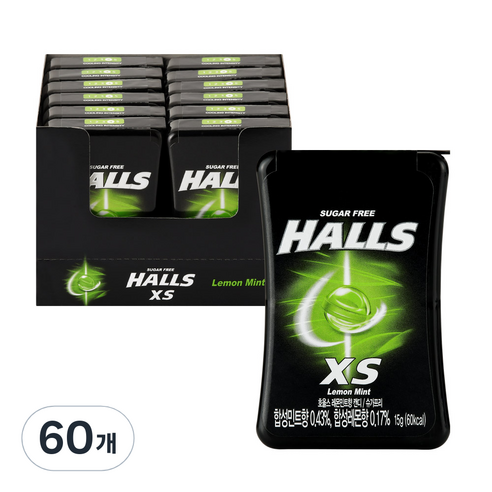 호올스 XS 레몬민트향 캔디, 15g, 60개