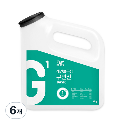 레인보우샵 G1 구연산 베이직 왕톡톡이, 1kg, 6개