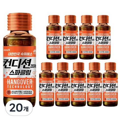 컨디션 이노엔 제로 스파클링, 100ml, 20개