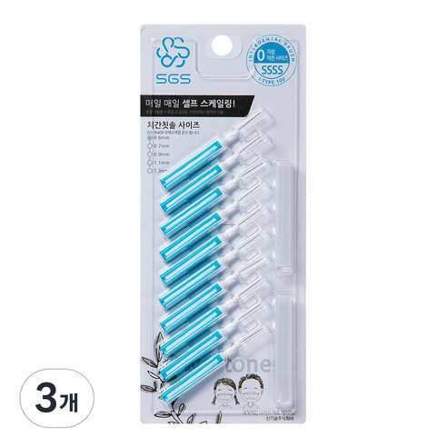 SGS 치간칫솔 일반형 0.6mm, 10개입, 6개