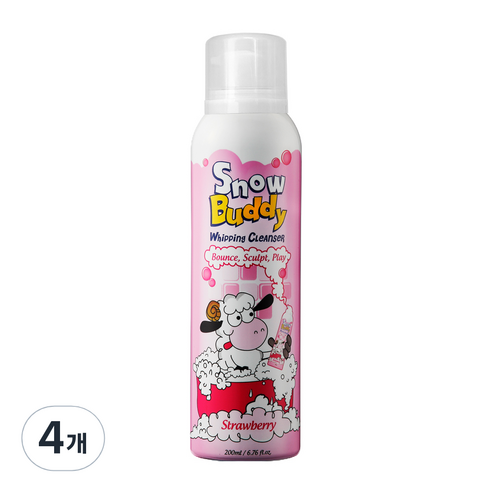 스노우버디 휘핑클렌저 스트로베리향, 200ml, 4개