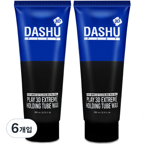 다슈 플레이 3D 익스트림 홀딩 튜브 헤어왁스, 200ml, 6개