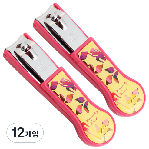 세븐스타 디자인 손톱깎이, 핑크, 12개입