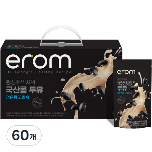이롬 황성주 박사의 검은콩 고칼슘 두유, 180ml, 60개