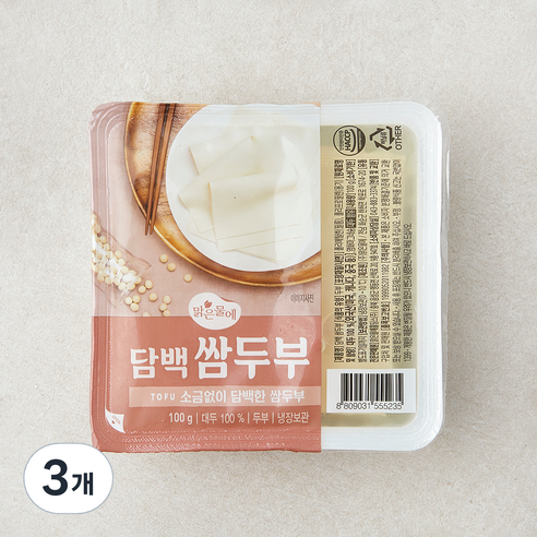 맑은물에 담백 쌈두부, 100g, 3개