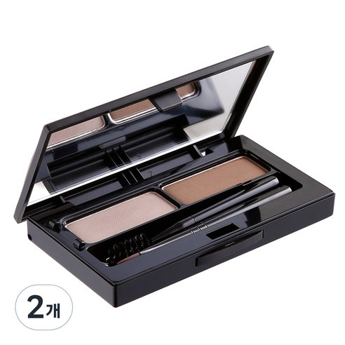 비디보브 메가 브로우 팩트 5.5g, 2호 미디움 브라운 + 다크 그레이, 2개