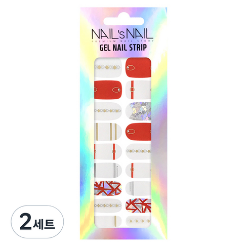 네일스네일 젤네일 스트립 스티커 + 네일파일, 24번, 2세트