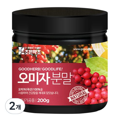 조은약초 오미자가루, 200g, 2개