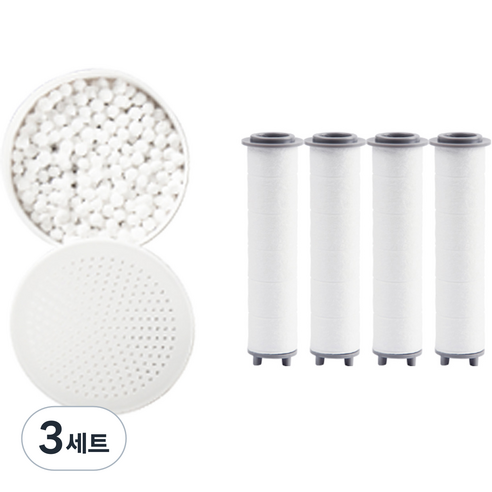 디허브 리필 세디먼트 필터 4p + 리필 염소제거키트, 3개