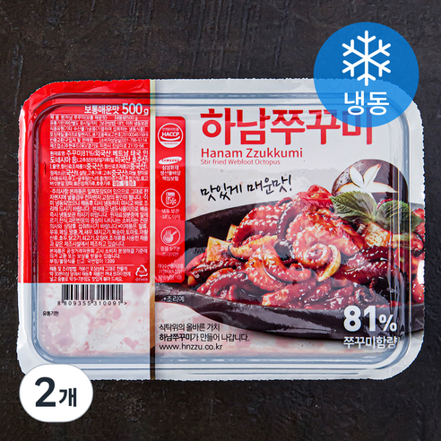 하남쭈꾸미 보통 매운맛 (냉동), 500g, 2개