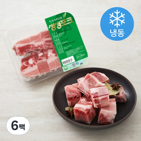 생생포크 한돈 무항생제 인증 갈비 찜용 (냉동), 600g, 6팩