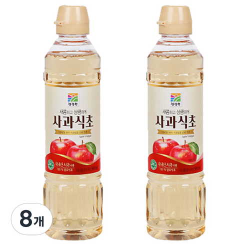 청정원 사과식초, 500ml, 8개
