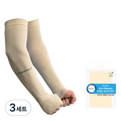 한우 쿨토시 손등형 산업 안전 작업용 무봉제 좌우, 3세트