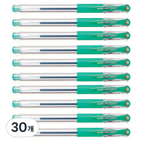 시그노 유니볼 펜 UM-151 0.28mm, 에메랄드, 30개