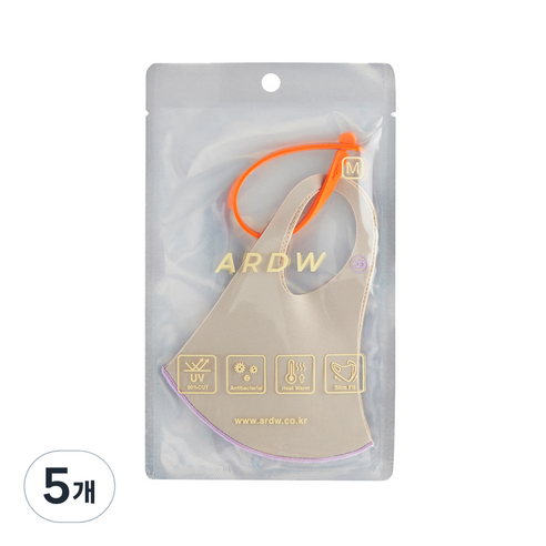 ARDW 따뜨텍 패션 마스크 필터 교체형 베이지 라벤더, 1개입, 5개