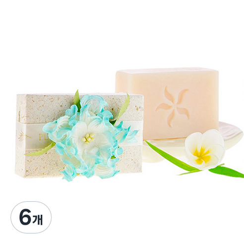 퓨어피지 코코넛 핸드메이드 스파솝 화이트진저릴리 꽃향, 100g, 6개
