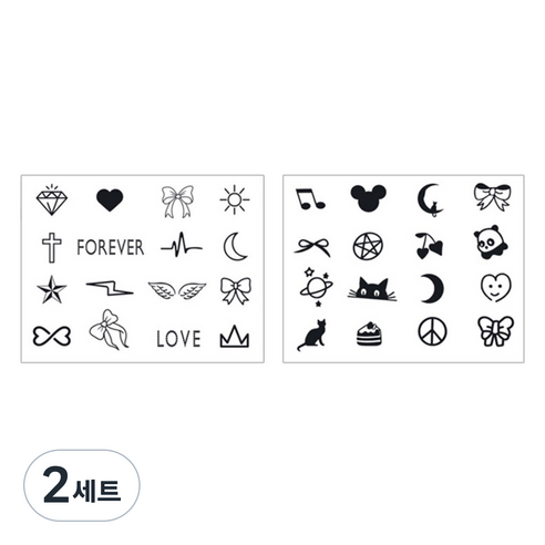 젤루나 반영구 러블리 셀프 포인트 타투 스티커 32종 세트, 2세트