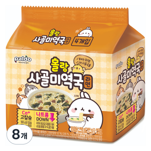 팔도 몰랑 사골미역국 라면 105g, 32개