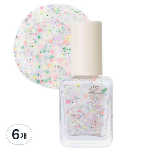 파셋 셀럽 네일컬러 폴리쉬 매니큐어, 76 화이트버블, 7ml, 6개