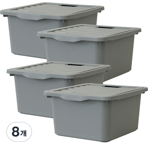 보노하우스 클래식 수납정리함, 그레이, 26L, 8개