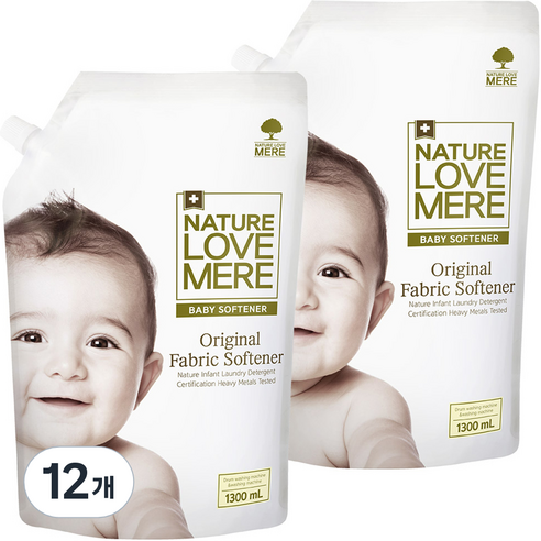 네이쳐러브메레 오리지널 유아 섬유유연제 허브가든향 리필, 1300ml, 12개