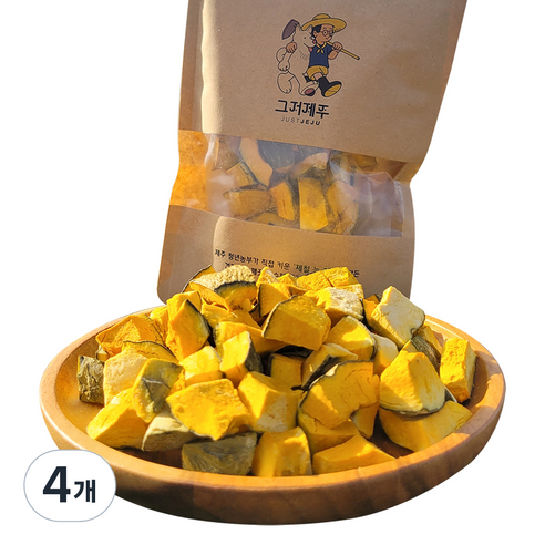 그저제주 강아지 미니 동결건조 간식, 단호박, 40g, 4개