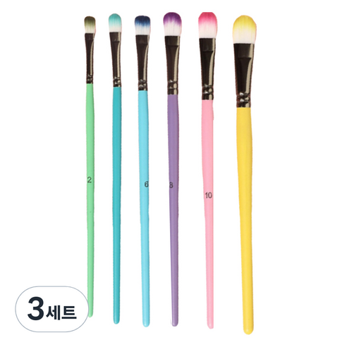 블랙트리 마카롱 수채화 둥근붓 6종 세트, 3세트