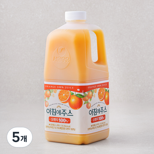 아침에주스 오렌지, 1.8L, 5개