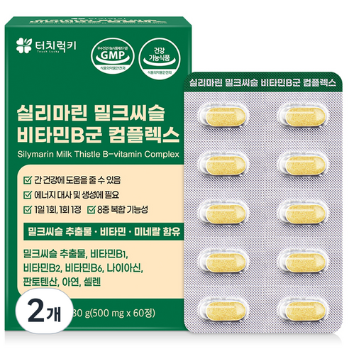 터치럭키 실리마린 밀크씨슬 비타민B군 컴플렉스 영양제 30g, 60정, 1개