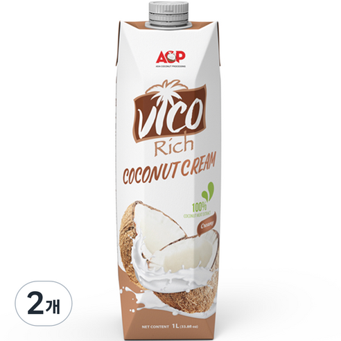 허니트리 비코리치 코코넛 크림, 1000ml, 2개