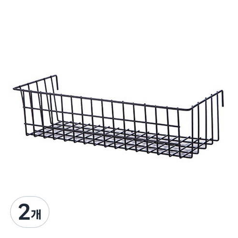 인테리어 메쉬 벽수납함, 블랙, 2개
