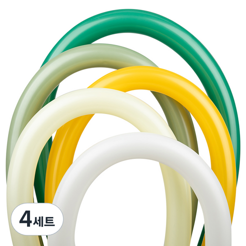 셈퍼텍스 요술풍선 5종 x 8p 세트 260s, 화이트, 파스텔메이트옐로우, 허니옐로우, 유칼립투스, 포레스트그린, 4세트