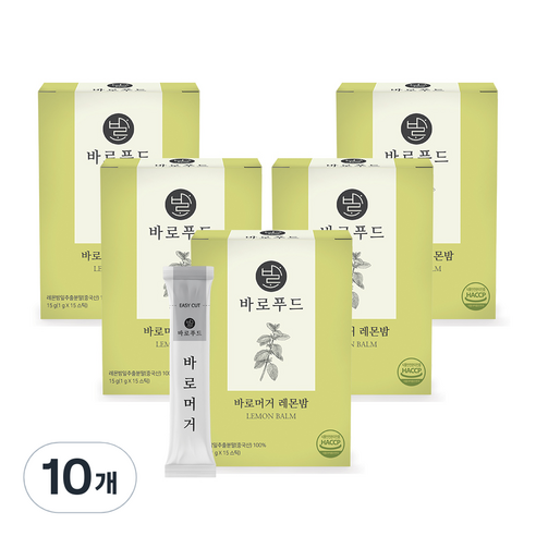 바로푸드 바로머거 레몬밤 고형차 스틱, 1g, 15개입, 10개