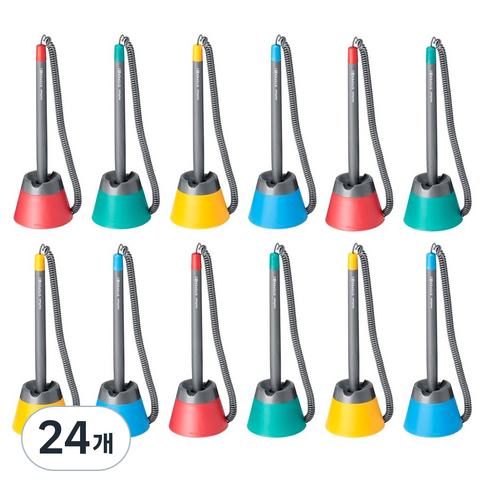 문화연필 스톱펜 에스2 0.7mm, 혼합 색상, 24개