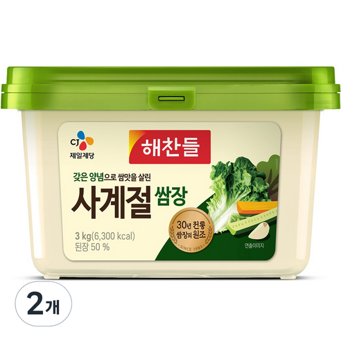 해찬들 사계절 쌈장, 3kg, 2개