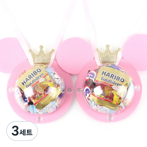 라비나 스낵 목걸이 과자세트 핑크 2p, 과자 5종, 3세트