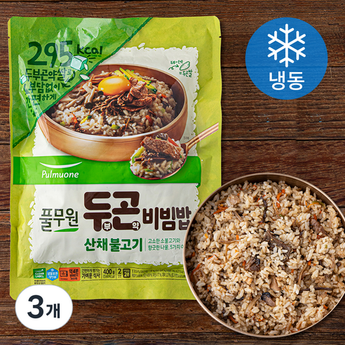 풀무원 두부곤약 비빔밥 산채불고기 (냉동), 400g, 3개